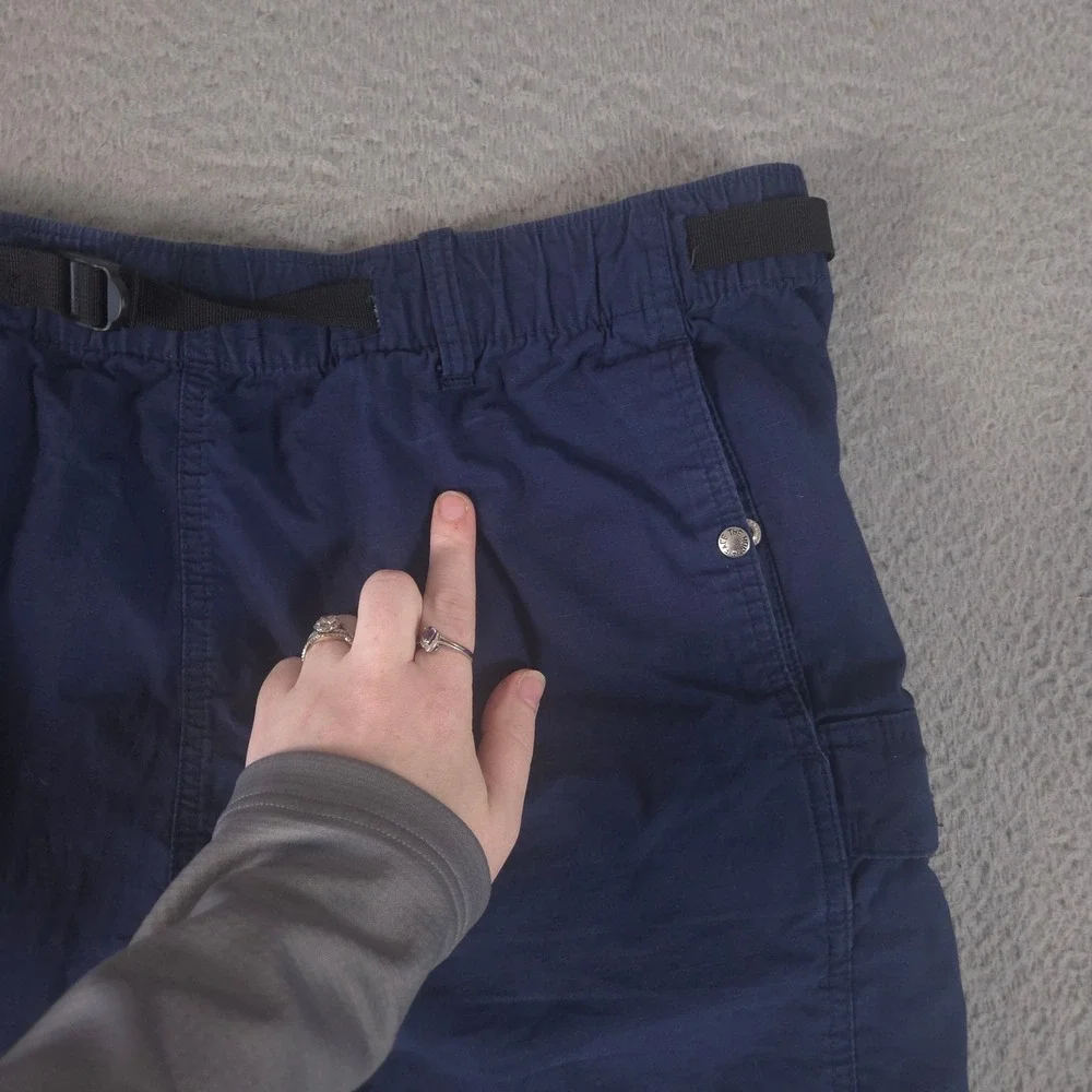 VINTAGE The North Face Shorts Mens XL Navy Ripstop Cargo EZ Belted Outdoor 90s